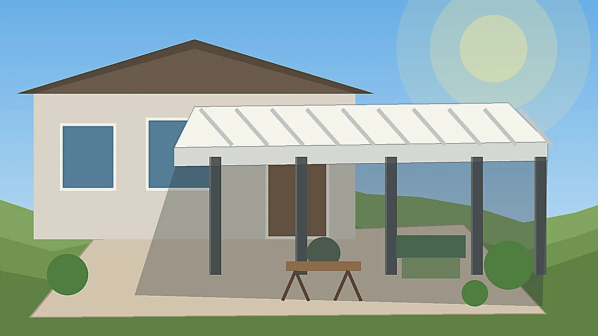 Patio cover installation in Manhattan Kansas Riley County shade structure outdoor living Kansas heat wind Kyle
